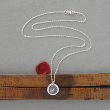 Load image into Gallery viewer, Peace Dove Wax Seal Necklace - Antique Victorian Wax Seal Jewelry In Silver With Bird