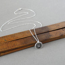 Load image into Gallery viewer, Peace Dove Wax Seal Necklace - Antique Victorian Wax Seal Jewelry In Silver With Bird