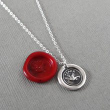 Load image into Gallery viewer, Peace Dove Wax Seal Necklace - Antique Victorian Wax Seal Jewelry In Silver With Bird