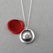 Load image into Gallery viewer, Phoenix Wax Seal Necklace Rise Again antique wax seal charm jewelry French motto I Suffer Alone - RQP Studio
