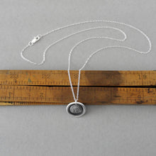 Load image into Gallery viewer, Phoenix Wax Seal Necklace Rise Again antique wax seal charm jewelry French motto I Suffer Alone - RQP Studio