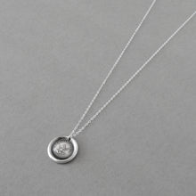 Load image into Gallery viewer, Phoenix Wax Seal Necklace Rise Again antique wax seal charm jewelry French motto I Suffer Alone - RQP Studio