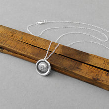 Load image into Gallery viewer, Phoenix Wax Seal Necklace Rise Again antique wax seal charm jewelry French motto I Suffer Alone - RQP Studio