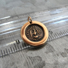 Load image into Gallery viewer, Phoenix Wax Seal Charm - Rise Again - antique wax seal jewelry pendant French motto I Suffer Alone