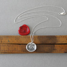Load image into Gallery viewer, Phoenix Wax Seal Necklace In Silver - Step To A New Life - Phoenix Rising From Ashes