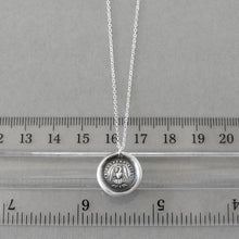 Load image into Gallery viewer, Phoenix Wax Seal Necklace - I Suffer Alone - antique Mythical Phoenix in silver