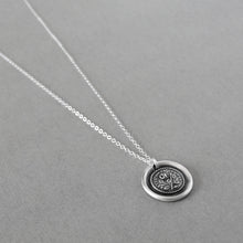 Load image into Gallery viewer, Wax seal necklace Not Without Thorns -antique wax seal jewelry with rose motto by RQP Studio