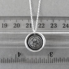 Load image into Gallery viewer, Wax seal necklace Not Without Thorns -antique wax seal jewelry with rose motto by RQP Studio