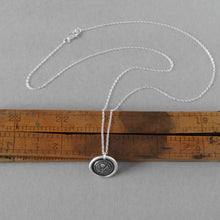Load image into Gallery viewer, Wax seal necklace Not Without Thorns -antique wax seal jewelry with rose motto by RQP Studio