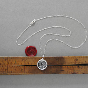 Wax seal necklace Not Without Thorns -antique wax seal jewelry with rose motto by RQP Studio