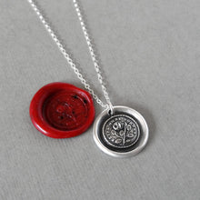 Load image into Gallery viewer, Wax seal necklace Not Without Thorns -antique wax seal jewelry with rose motto by RQP Studio