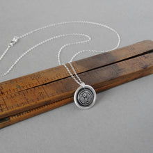 Load image into Gallery viewer, Wax seal necklace Not Without Thorns -antique wax seal jewelry with rose motto by RQP Studio