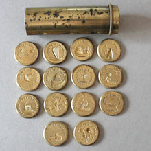 Load image into Gallery viewer, Very Rare Antique French Multi Wax Seal Set 14 double sided seals by Brasseux Paris