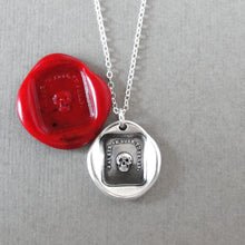 Load image into Gallery viewer, Silver Skull Wax Seal Necklace -antique wax seal charm jewelry Memento Mori