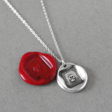 Load image into Gallery viewer, Silver Skull Wax Seal Necklace -antique wax seal charm jewelry Memento Mori