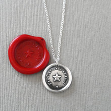 Load image into Gallery viewer, North Star Wax Seal Necklace - Antique Wax Seal Jewelry With Guiding Star Polaris French motto I Trust It