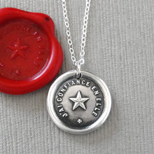 Load image into Gallery viewer, North Star Wax Seal Necklace - Antique Wax Seal Jewelry With Guiding Star Polaris French motto I Trust It