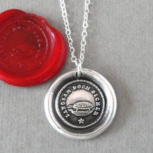 Load image into Gallery viewer, Wax Seal Necklace Slow But Sure antique Tortoise jewelry Turtle charm Endurance Determination - RQP Studio