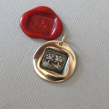 Load image into Gallery viewer, Wax Seal Charm Trees Distant Love Motto - antique wax seal jewelry pendant motto Vain Destiny Separates Us - RQP Studio