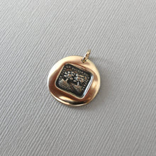 Load image into Gallery viewer, Wax Seal Charm Trees Distant Love Motto - antique wax seal jewelry pendant motto Vain Destiny Separates Us - RQP Studio