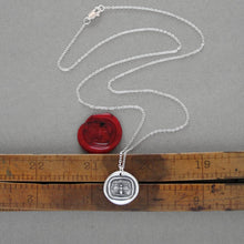 Load image into Gallery viewer, Silver Bee Wax Seal Necklace - Live Life To The Fullest - antique wax seal jewelry - RQP Studio