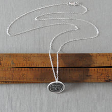 Load image into Gallery viewer, Silver Bee Wax Seal Necklace - Live Life To The Fullest - antique wax seal jewelry - RQP Studio