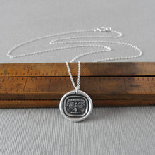 Load image into Gallery viewer, Silver Bee Wax Seal Necklace - Live Life To The Fullest - antique wax seal jewelry - RQP Studio
