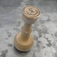Load image into Gallery viewer, Wolf Wax Seal Stamp - Remake of Antique Wax Seal, Who Endures Conquers motto