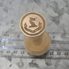 Load image into Gallery viewer, Wolf Wax Seal Stamp - Remake of Antique Wax Seal, Who Endures Conquers motto