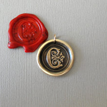 Load image into Gallery viewer, Wax Seal Charm Initial C - wax seal jewelry pendant alphabet charms Letter C