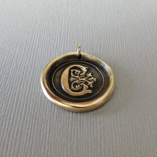 Load image into Gallery viewer, Wax Seal Charm Initial C - wax seal jewelry pendant alphabet charms Letter C