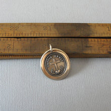 Load image into Gallery viewer, Wax Seal Pendant God's Grace Uplifts - Antique Wax Seal Jewelry Charm Bronze Cross and Heart