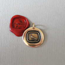 Load image into Gallery viewer, I Could A Tale Unfold Wax Seal Pendant - Peacock Antique Bronze Jewelry Story Teller Writer