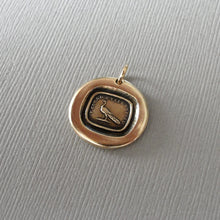 Load image into Gallery viewer, I Could A Tale Unfold Wax Seal Pendant - Peacock Antique Bronze Jewelry Story Teller Writer