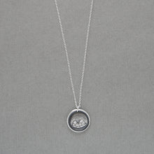 Load image into Gallery viewer, I Will Return Wax Seal Necklace In Silver - Sunset Mountains Antique Wax Seal Charm Jewelry