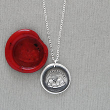 Load image into Gallery viewer, I Will Return Wax Seal Necklace In Silver - Sunset Mountains Antique Wax Seal Charm Jewelry