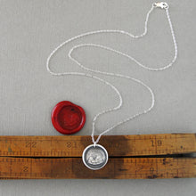 Load image into Gallery viewer, I Will Return Wax Seal Necklace In Silver - Sunset Mountains Antique Wax Seal Charm Jewelry