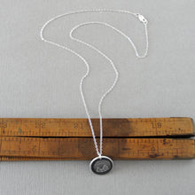 Load image into Gallery viewer, I Will Return Wax Seal Necklace In Silver - Sunset Mountains Antique Wax Seal Charm Jewelry