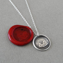 Load image into Gallery viewer, I Will Return Wax Seal Necklace In Silver - Sunset Mountains Antique Wax Seal Charm Jewelry