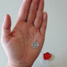 Load image into Gallery viewer, Quiet Without Active Within - Silver Wax Seal Necklace Keep Calm - RQP Studio