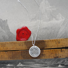 Load image into Gallery viewer, Quiet Without Active Within - Silver Wax Seal Necklace Keep Calm - RQP Studio