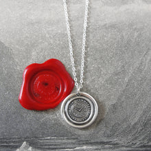 Load image into Gallery viewer, Quiet Without Active Within - Silver Wax Seal Necklace Keep Calm - RQP Studio