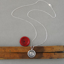 Load image into Gallery viewer, Nothing Without Effort - Wax Seal Necklace In Silver With Cupid - Antique Wax Seal Jewelry