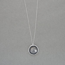 Load image into Gallery viewer, Nothing Without Effort - Wax Seal Necklace In Silver With Cupid - Antique Wax Seal Jewelry