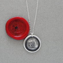Load image into Gallery viewer, Nothing Without Effort - Wax Seal Necklace In Silver With Cupid - Antique Wax Seal Jewelry