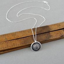 Load image into Gallery viewer, Nothing Without Effort - Wax Seal Necklace In Silver With Cupid - Antique Wax Seal Jewelry
