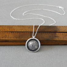 Load image into Gallery viewer, Nothing Without Effort - Wax Seal Necklace In Silver With Cupid - Antique Wax Seal Jewelry