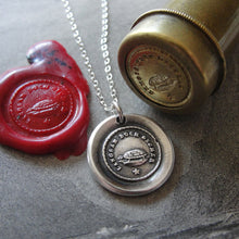 Load image into Gallery viewer, Wax Seal Necklace Slow But Sure antique Tortoise jewelry Turtle charm Endurance Determination - RQP Studio