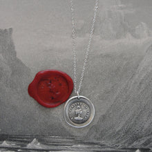 Load image into Gallery viewer, Steadfast Wax Seal Necklace antique French wax seal charm jewelry with tree Test Of Time - RQP Studio