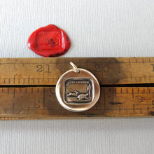 Load image into Gallery viewer, Tortoise and Hare Wax Seal Charm - Aesop Fable Antique Bronze Wax Seal Jewelry Pendant